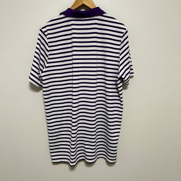 RLX Ralph Lauren Golf Shirt Size Large Purple & White Stripped READ - Picture 6 of 13